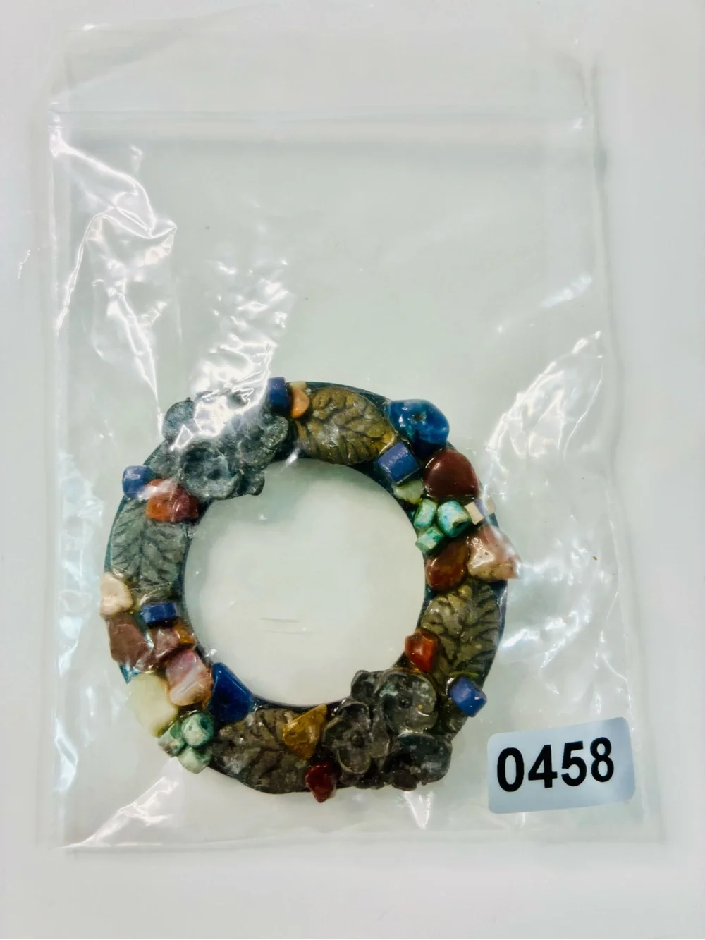 Floral Mosaic Round Mirror - Multicolor Accent